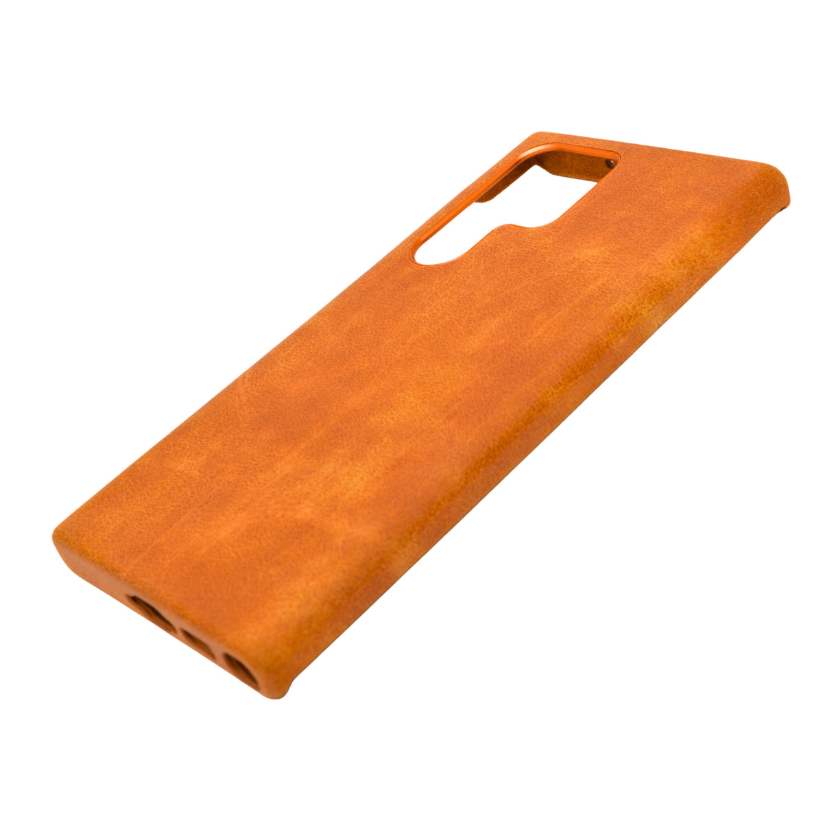 Luxurious and Protective Business Style Phone Case with Tan Faux Leather for Samsung Galaxy S23 Ultra