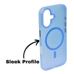 Tinted Transparent Corrugated Texture MagSafe Compatible Phone Case for iPhone 16 Plus