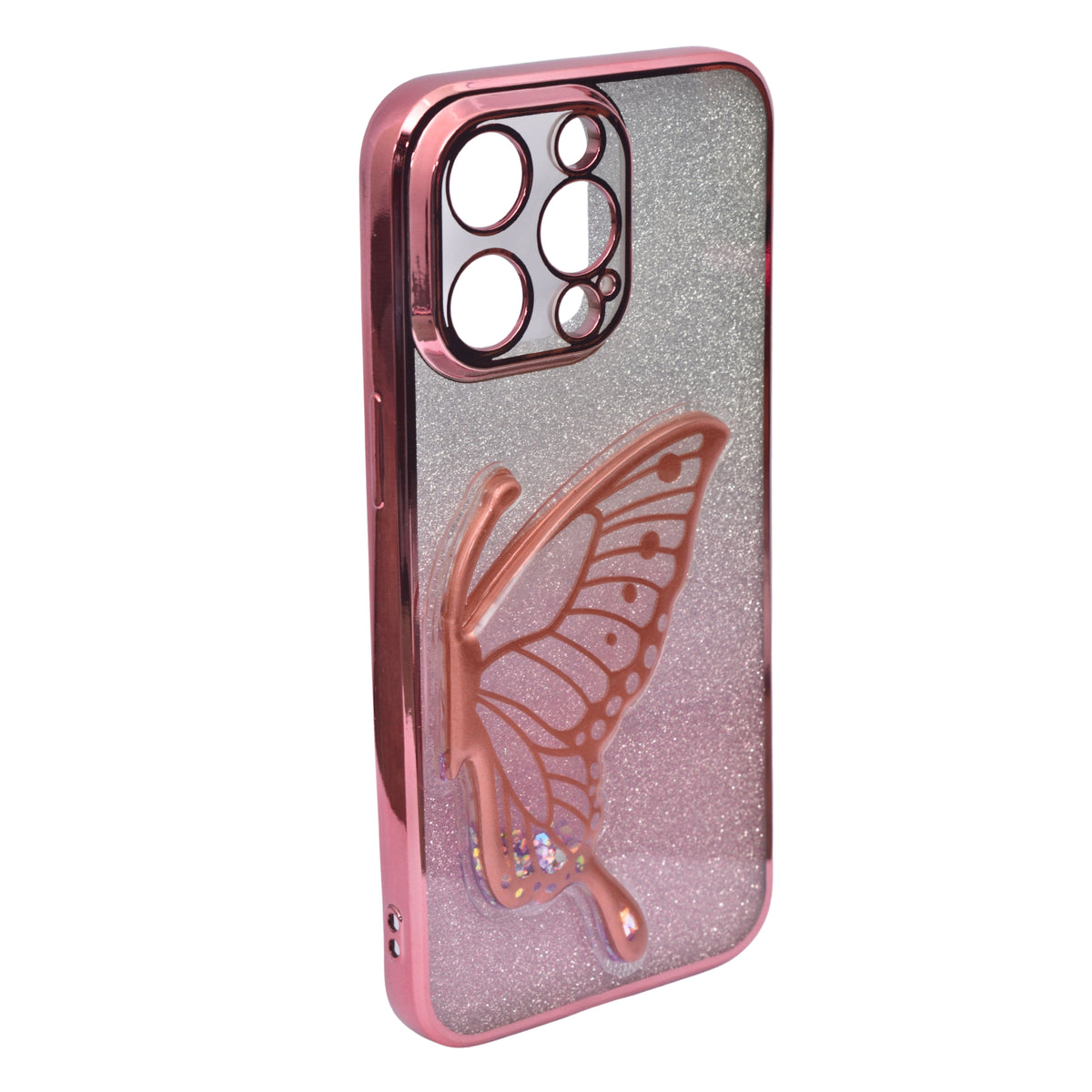 Stylish Luxury Eye Catching Butterfly Glitter Phone Case for iPhone 15 Pro Max
