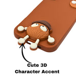 Hello Teddy Cap 3D Cartoon Phone Case For iPhone 16 Plus