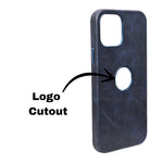 Premium Leather Finish with Metallic Logo Ring Cutout Phone Case for iPhone 12 /12Pro