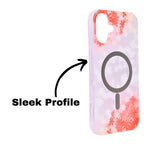 Transparent Floral MagSafe Compatible Phone Case for iPhone 16 Plus
