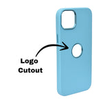 Premium Leather Finish with Metallic Logo Ring Cutout Phone Case for iPhone 14Plus/15Plus