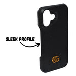 Luxury GG Embossed Phone Case for iPhone 16