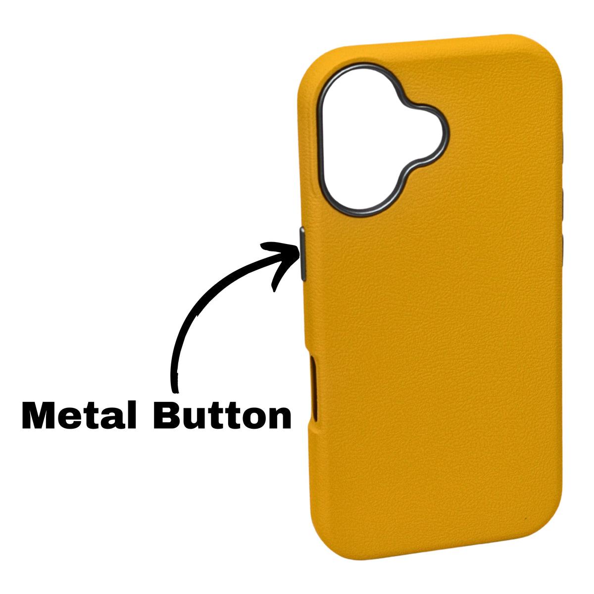 Premium PU Leather with Metal Camera Frame Phone Case for iPhone 16
