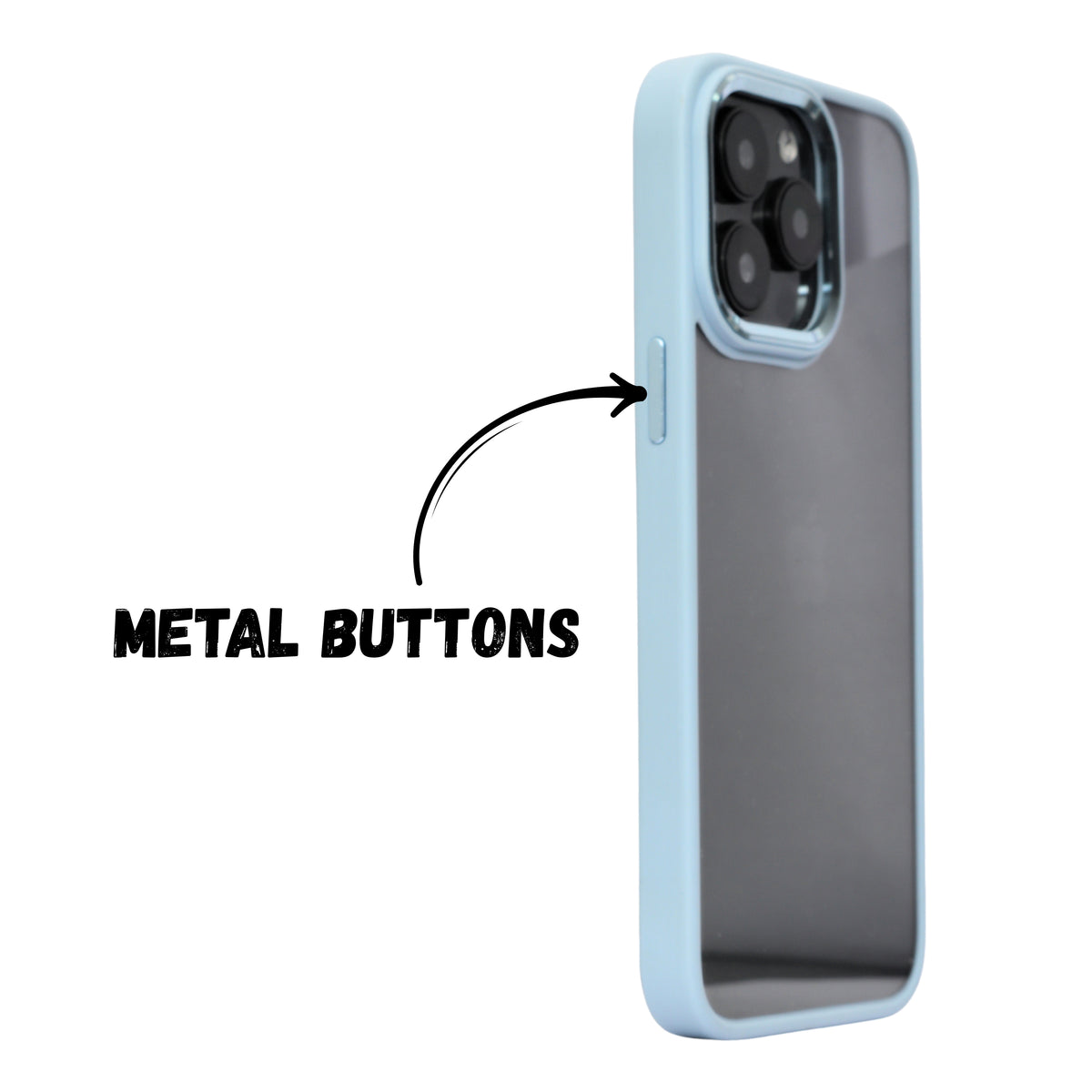 Transparent Hard back with Chrome Border Anti Slip Grip Phone Case for iPhone 13 Pro