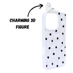 3D Cartoon Character with Polka Dots Soft Phone Case for iPhone 16 Pro