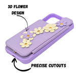3D Flower Wallet Flip with Card Holder & Detachable Sling Phone Case for iPhone 16 Pro Max