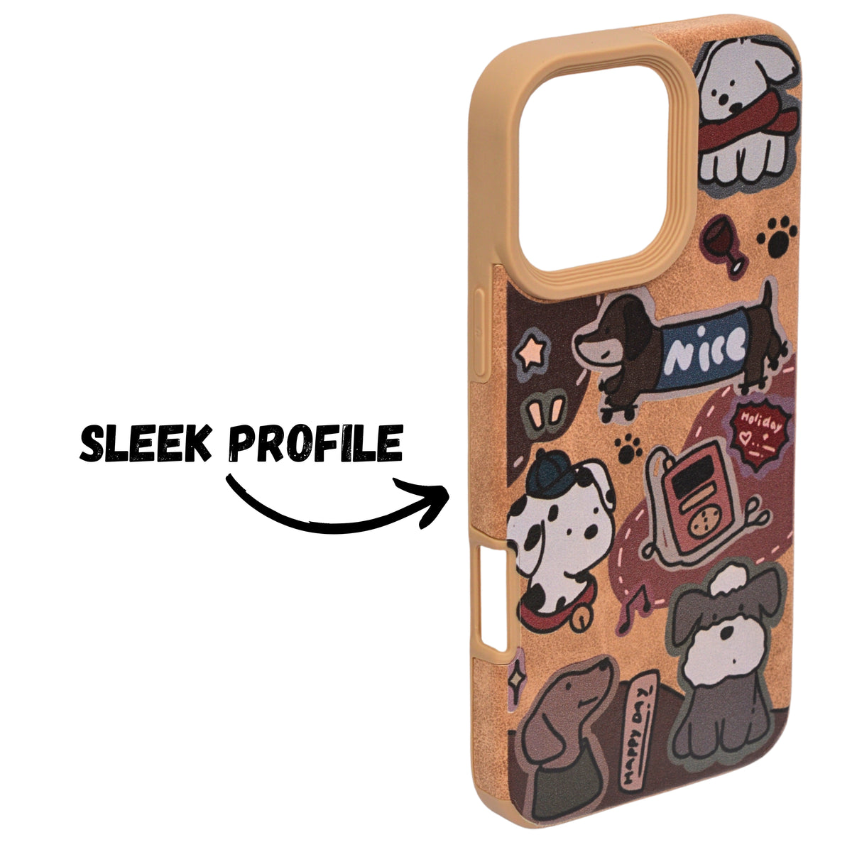 Cute Puppy Cartoon Design Protective Phone Case for iPhone 16 Pro Max
