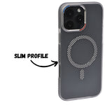 Transparent Shockproof MagSafe Case with Carbon Fiber Ring – for iPhone 16 Pro Max