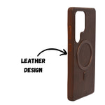 Premium Leather Magsafe Compatible Phone Case for Samsung S25 Ultra