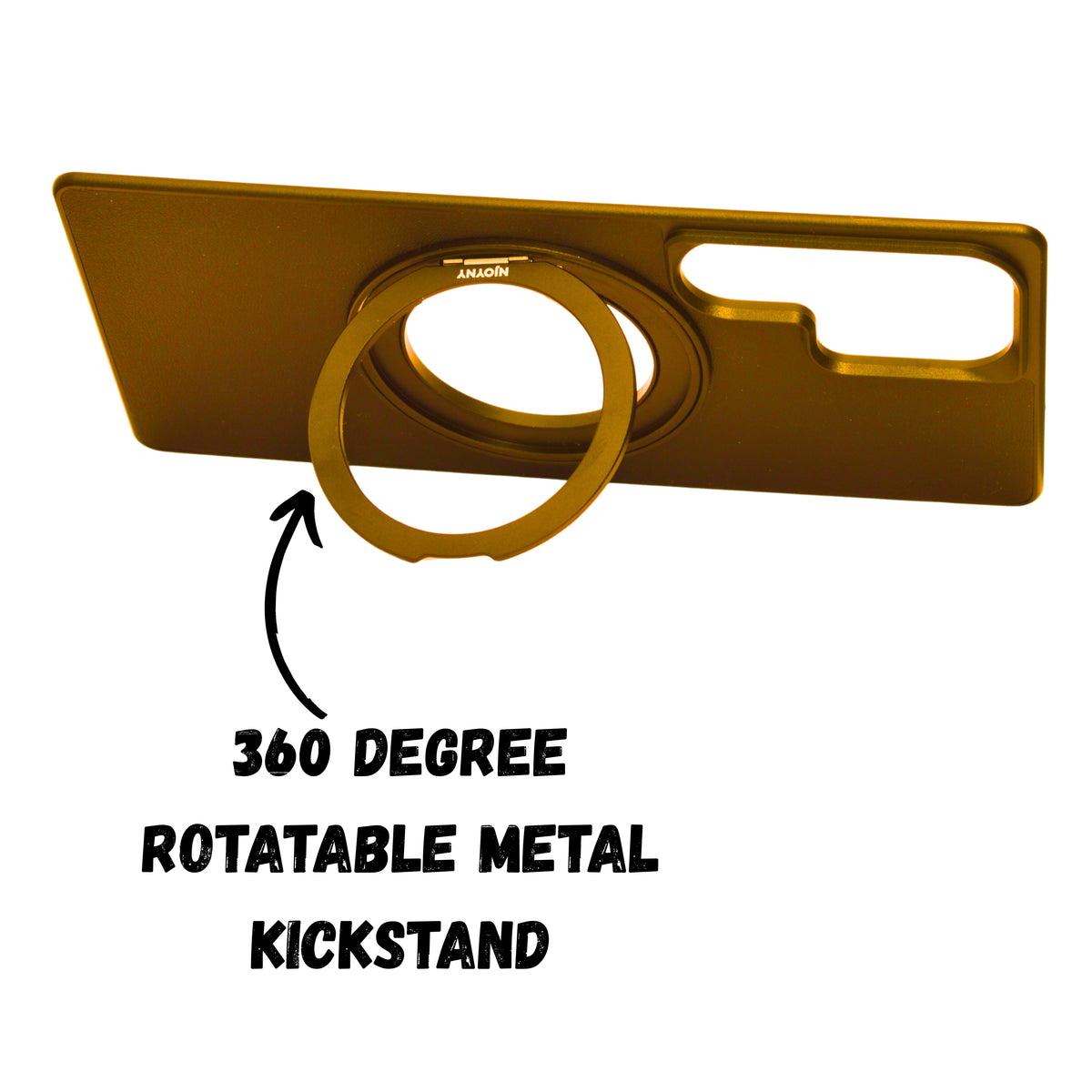 Metallic Camera Protector Frame with 360° Rotatable Kickstand Phone Case for Samsung S25 Ultra