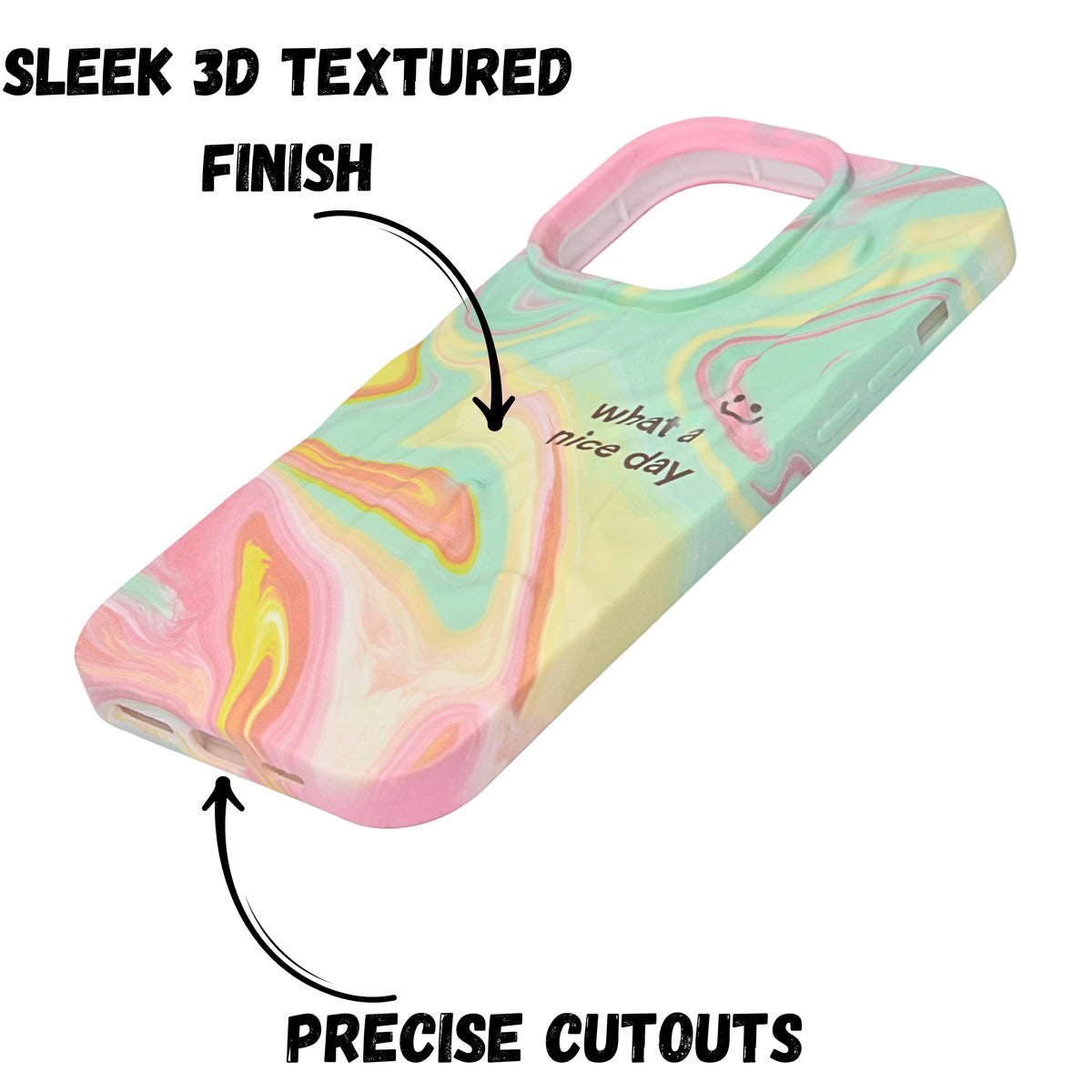 Abstract Pastel Marble Print Soft Silicone Phone Case For iPhone 14 Pro Max