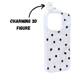 3D Cartoon Character with Polka Dots Soft Phone Case for iPhone 14 Pro