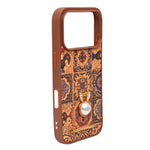 Bohemian Ethnic Print Cork Texture with Pearl Detail Phone Case for iPhone 17 Pro