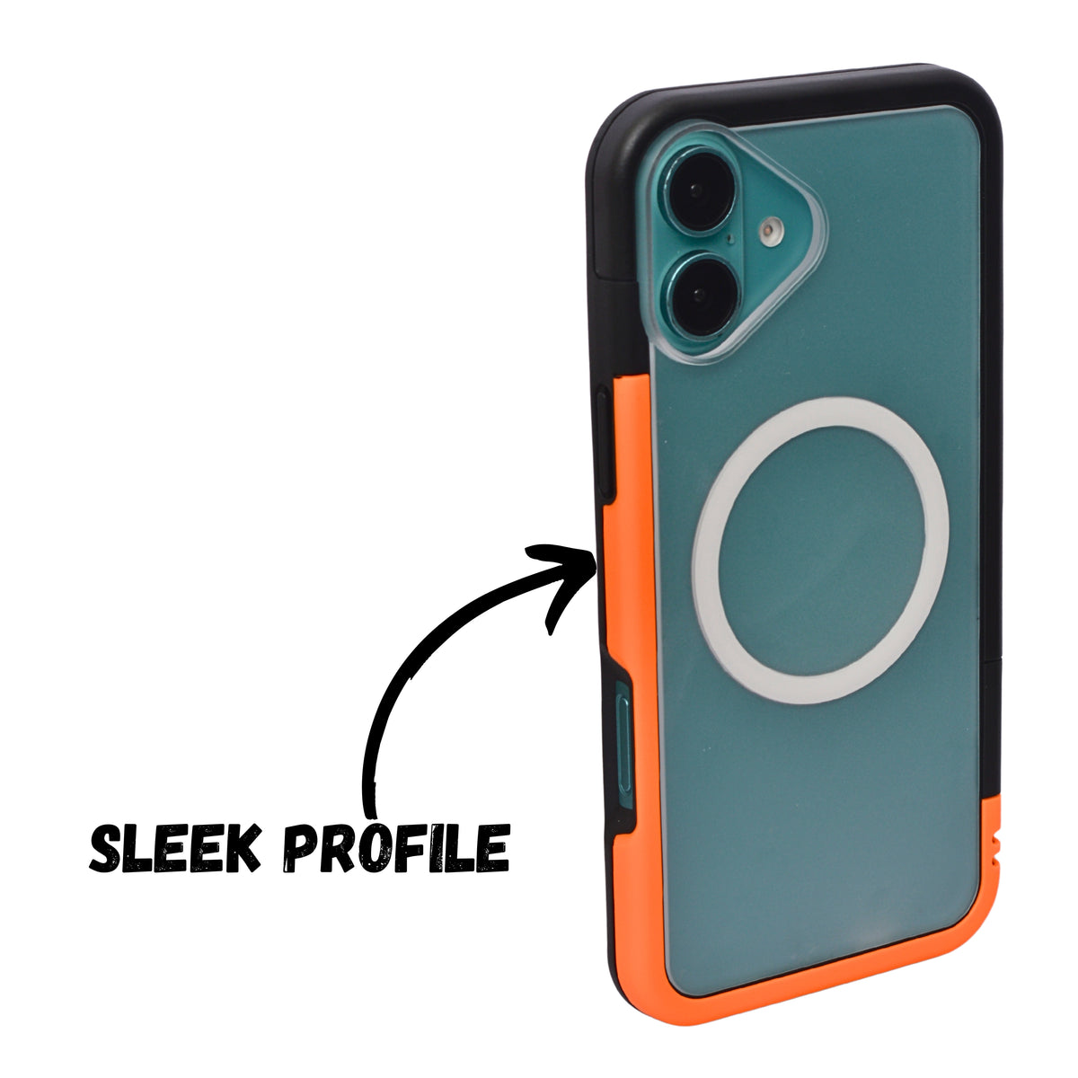 Dual Color Edge Matte Transparent MagSafe Phone Case for iPhone 16 Plus