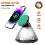 15W Magnetic Wireless Night Light Desk Lamp Charger For iPhone