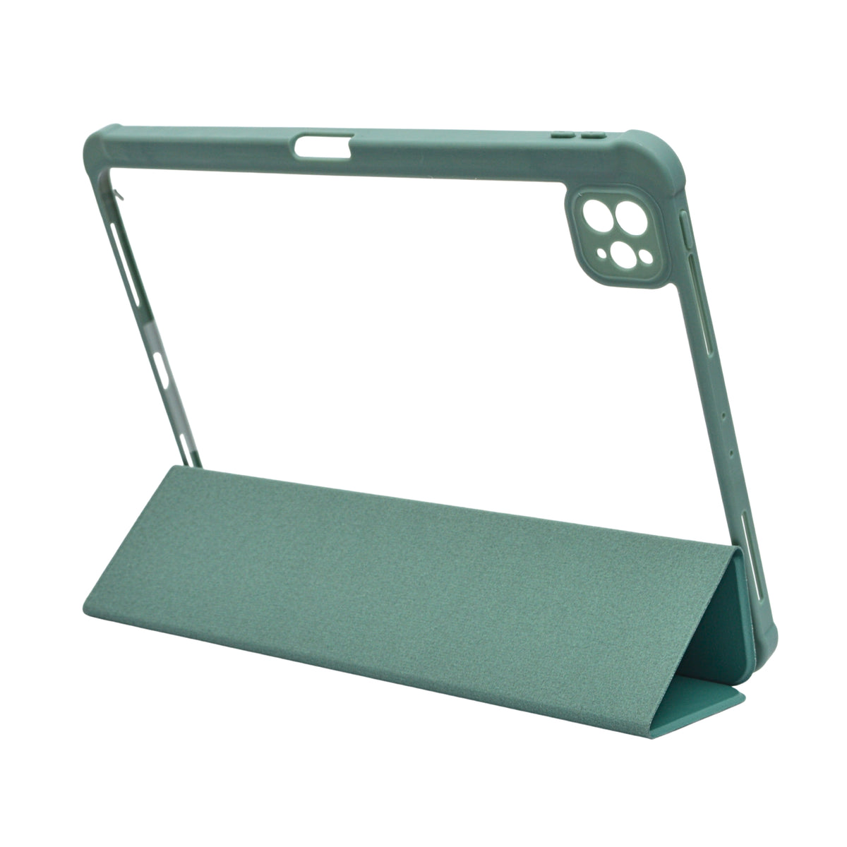 Transparent Trifold Smart Folio Case with Pencil Slot for iPad Pro 11 Inch