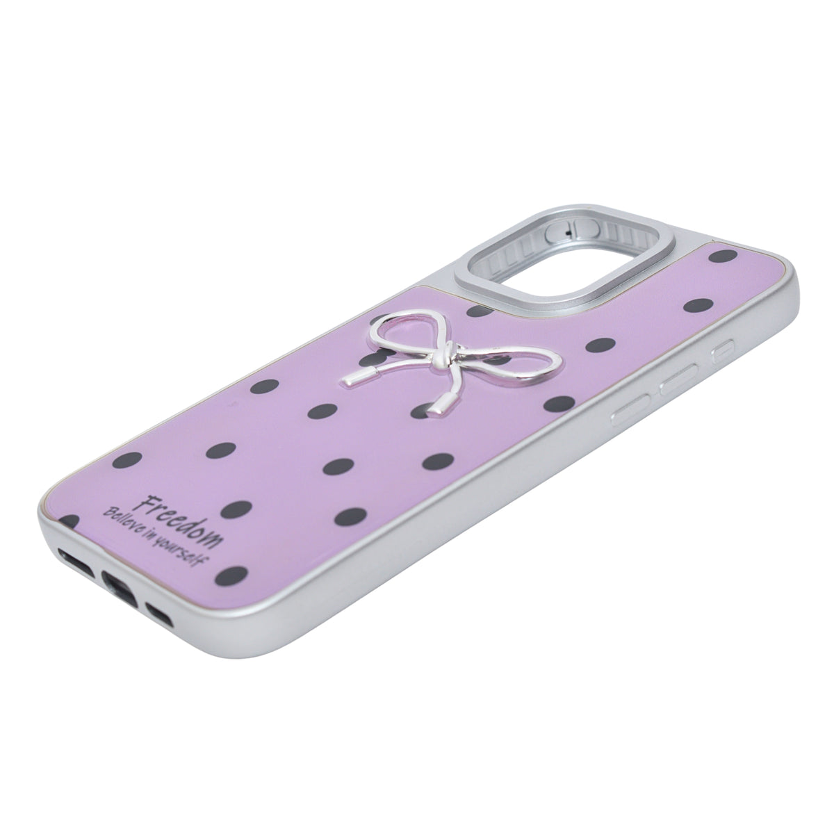 Stylish Polka Dot Bow Cover For iPhone 15 Pro Max