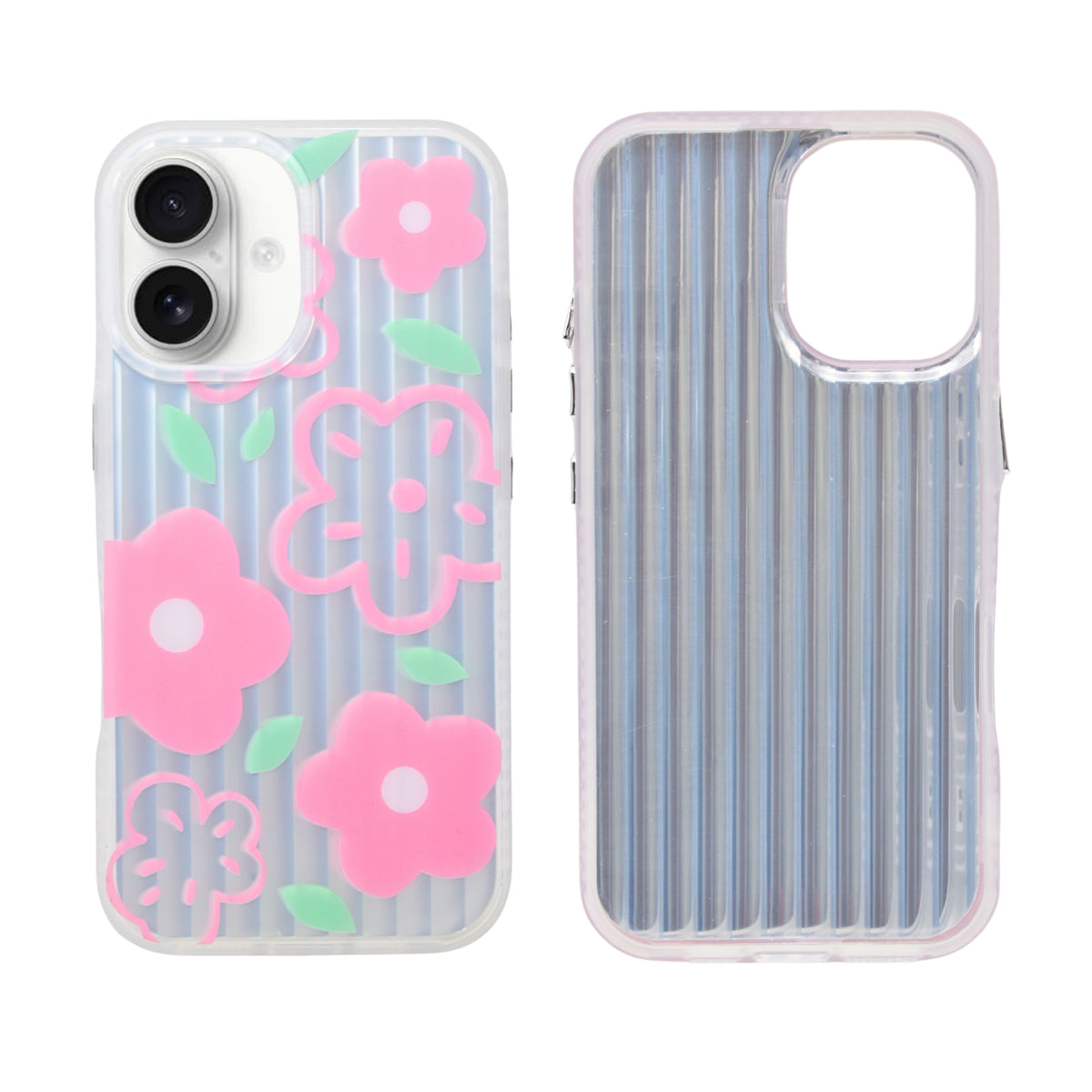 Aesthetic Bow & Floral Print Phone Case for iPhone 16