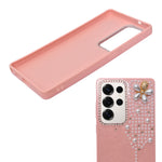 Luxury Glitter Finish with 3D Pearl Flower Design Phone Case for Samsung S25 Ultra