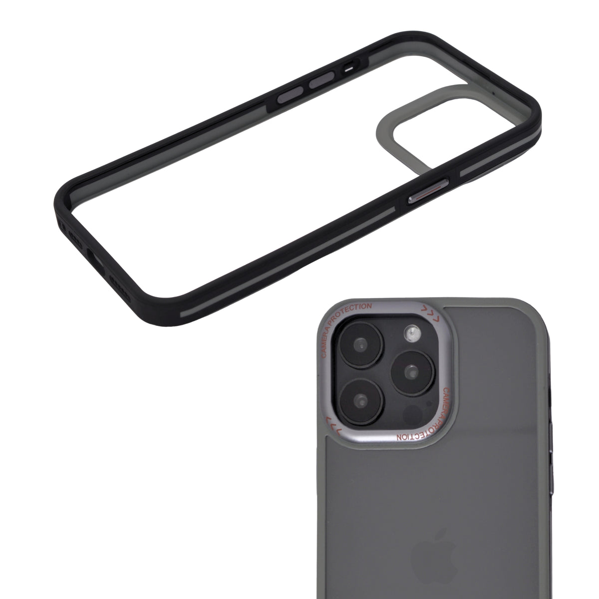 Transparent Case with Metal Camera Lens Protector Phone Case for iPhone 15 Pro Max