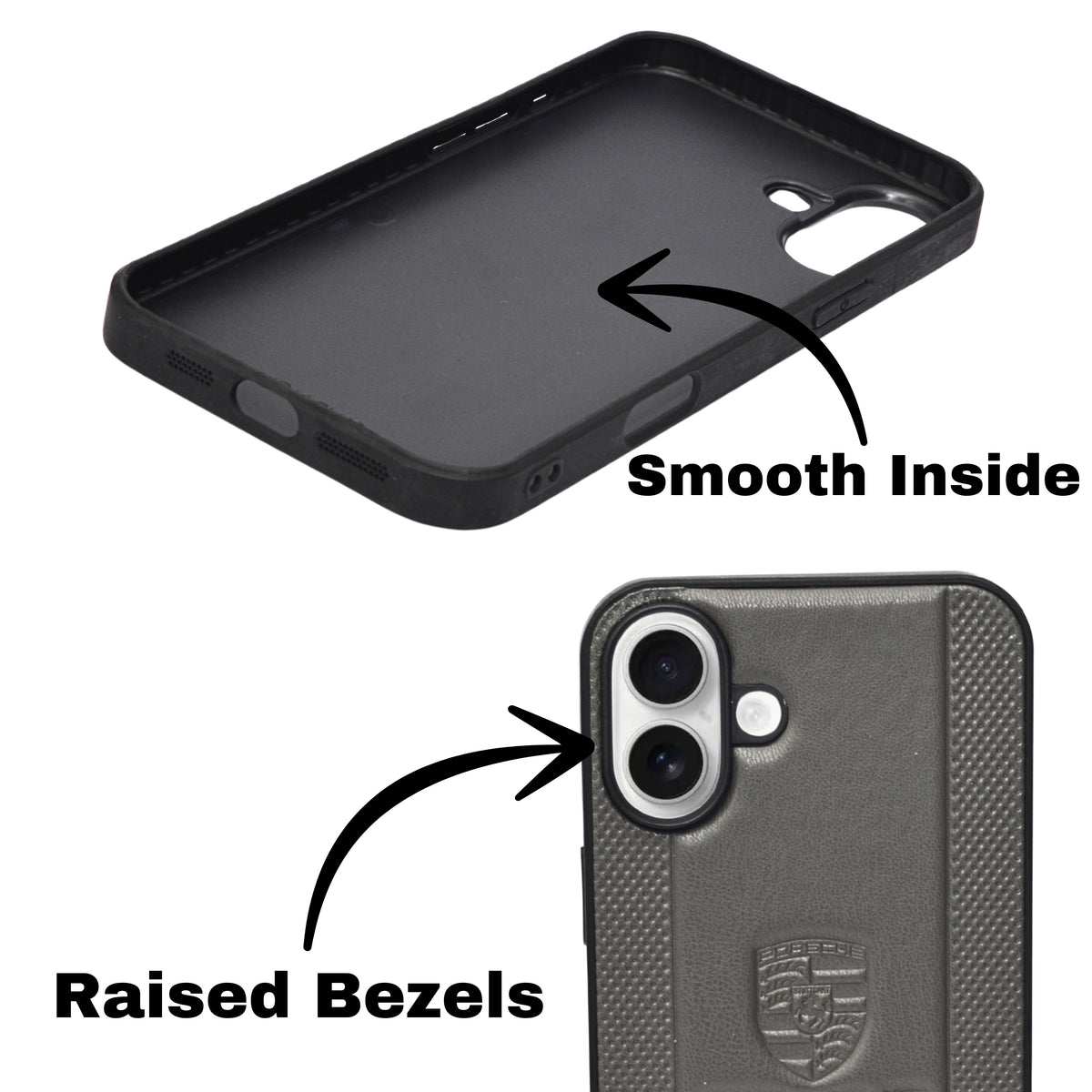 Porsche Design Leather Finish Mobile Back Cover For iPhone 16 Plus