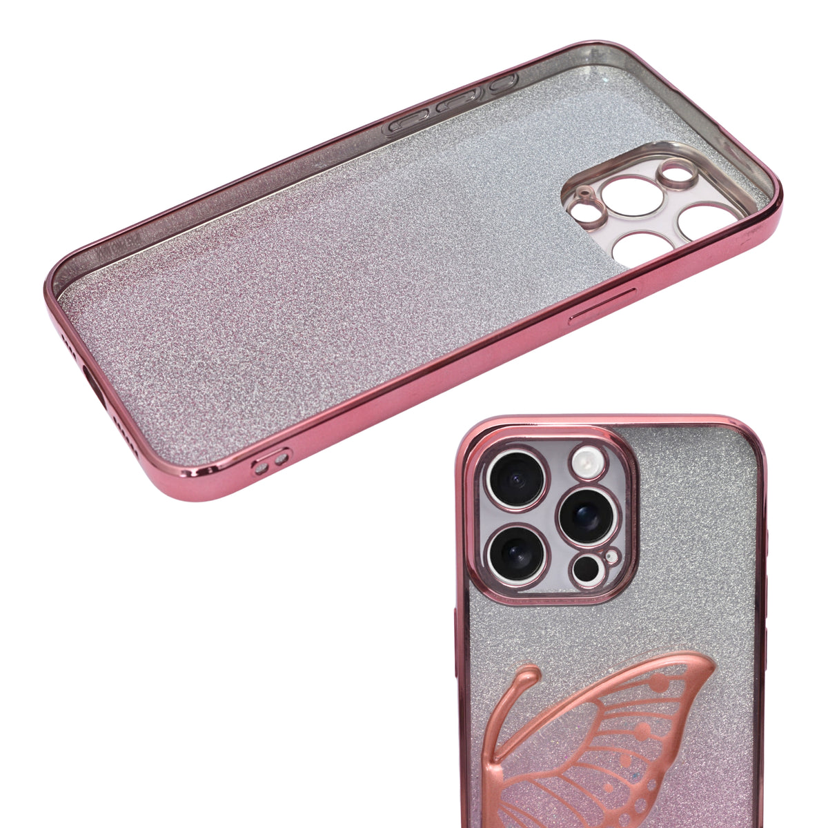 Stylish Luxury Eye Catching Butterfly Glitter Phone Case for iPhone 15 Pro Max