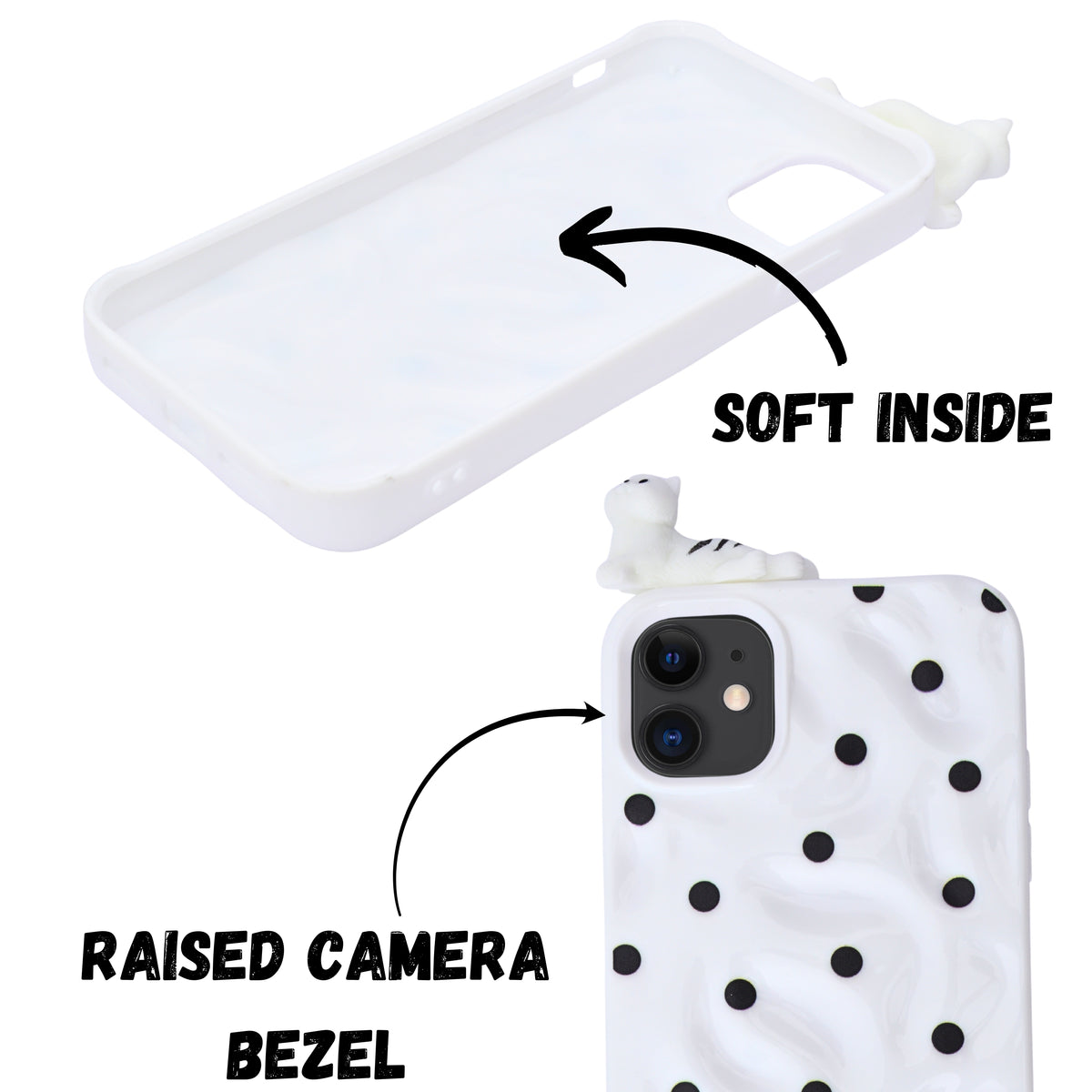 3D Cartoon Character with Polka Dots Soft Phone Case for iPhone 11