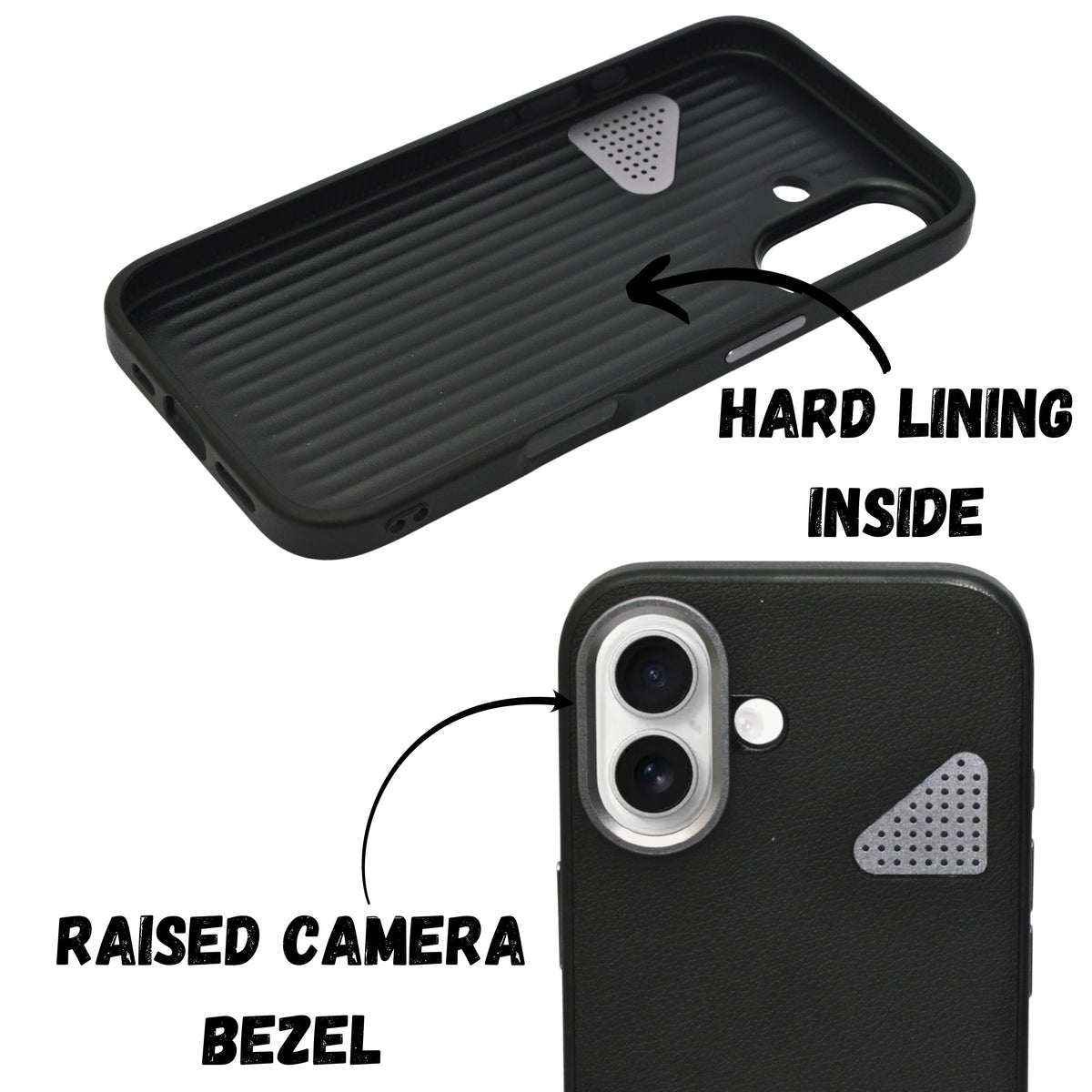 Premium Leather Heat Dissipation Protective Case for iPhone 16 Plus