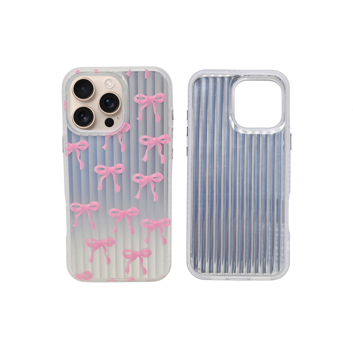 Aesthetic Bow & Floral Print Phone Case for iPhone 16 Pro Max