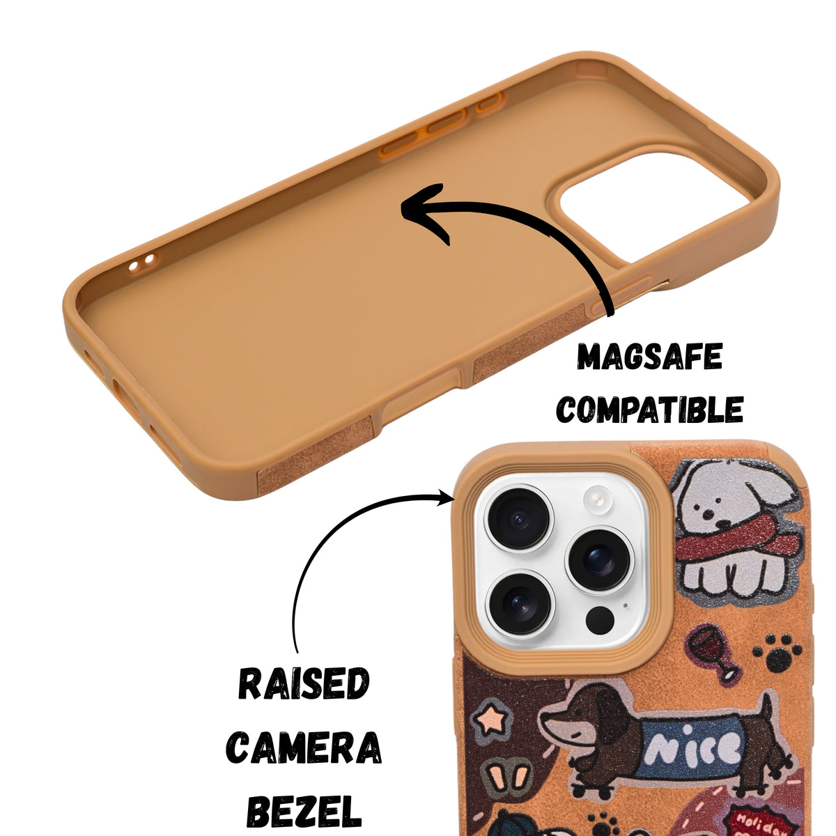Cute Puppy Cartoon Design Protective Phone Case for iPhone 16 Pro Max