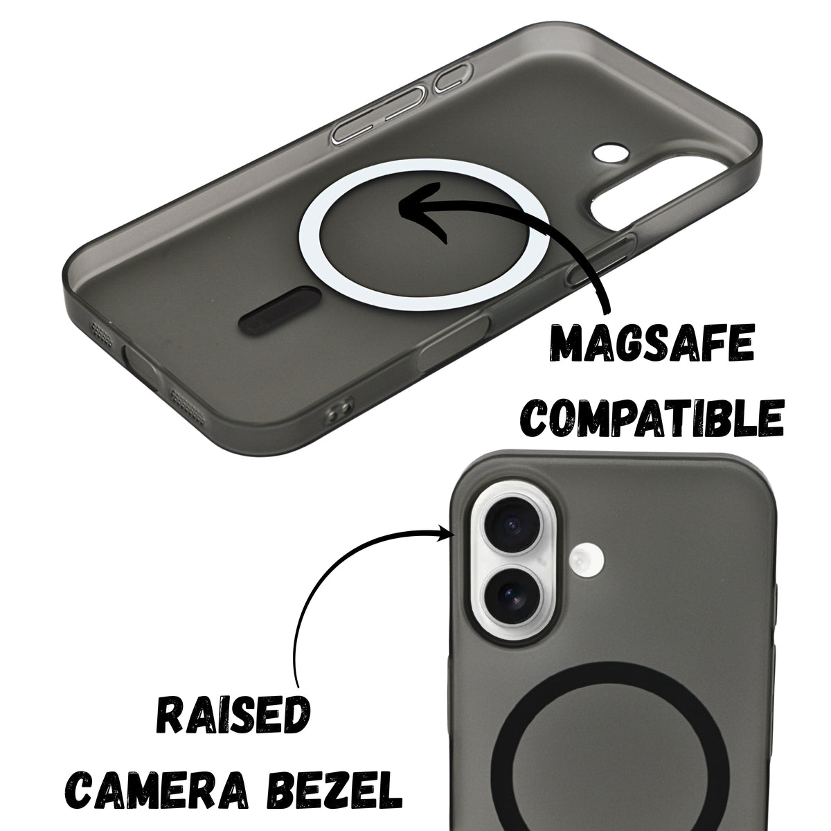 Hard Matte Transparent MagSafe Compatible Phone Case for iPhone 16 Plus