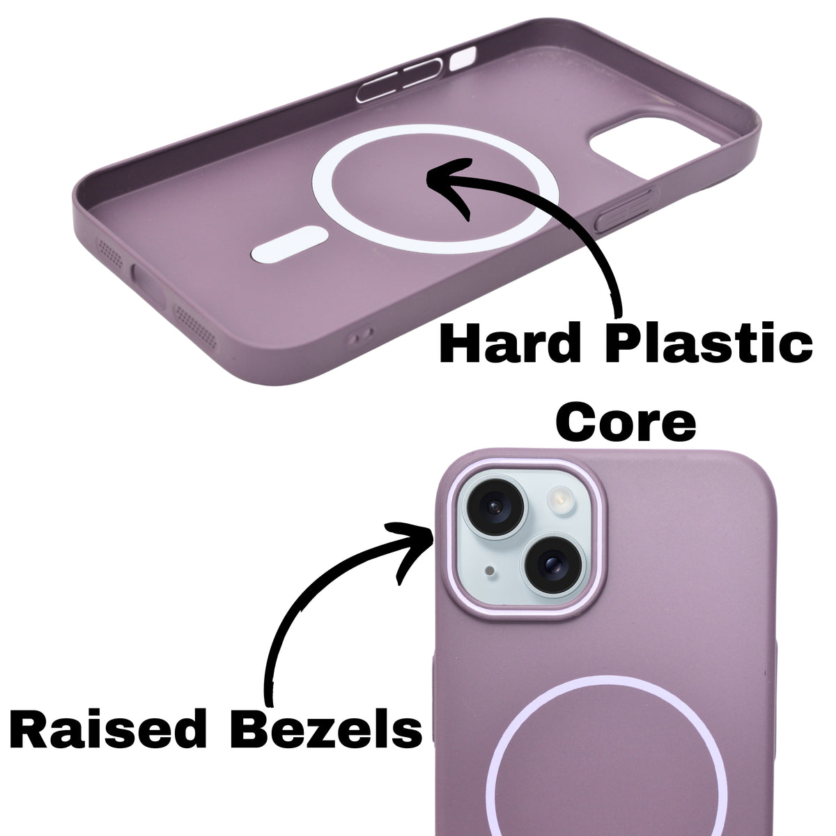 Matte Finish Hard Plastic MagSafe Compatible Phone Case for iPhone 15