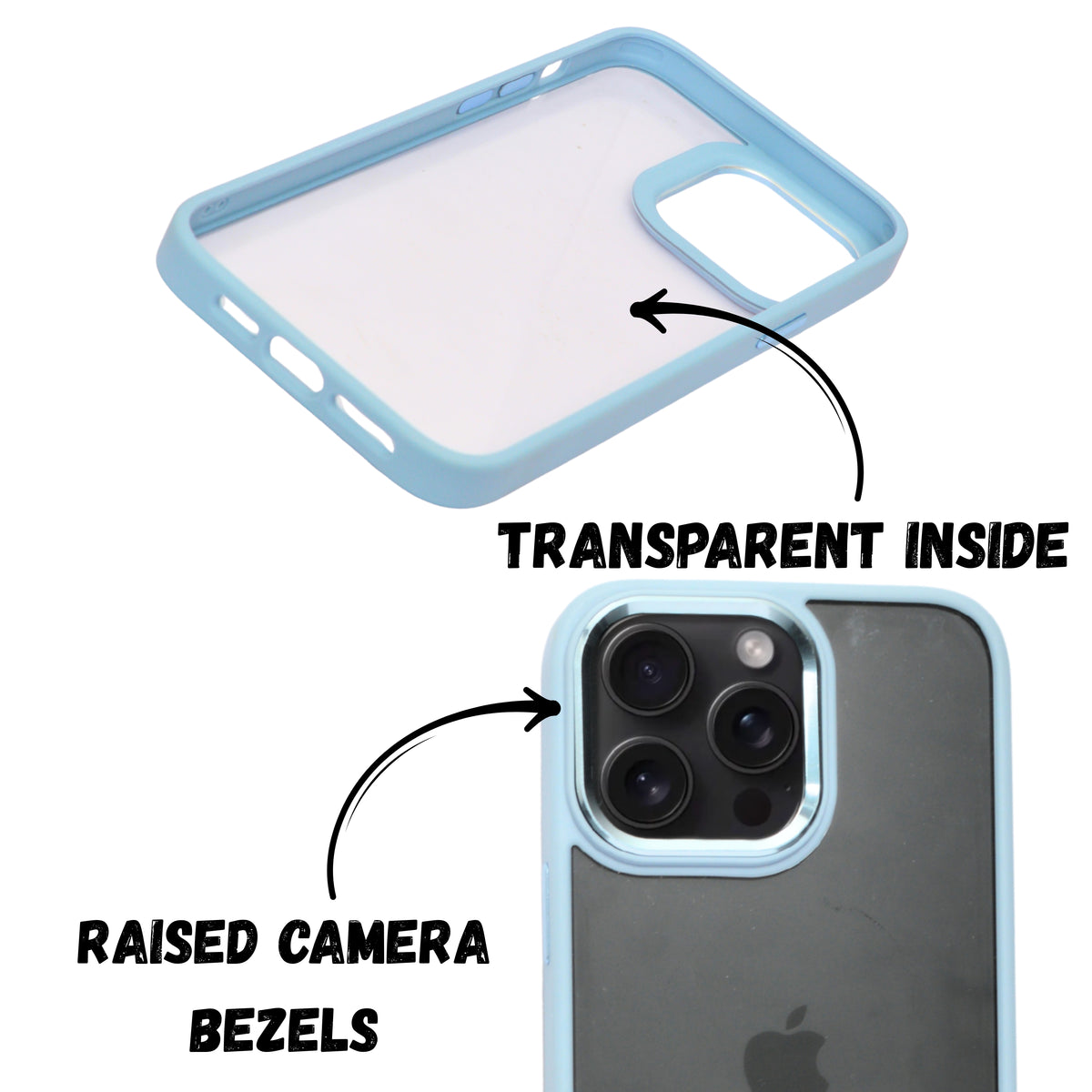 Transparent Hard back with Chrome Border Anti Slip Grip Phone Case for iPhone 13 Pro