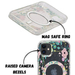 Floral Transparent MagSafe Shockproof Protection Phone Case For iPhone 11