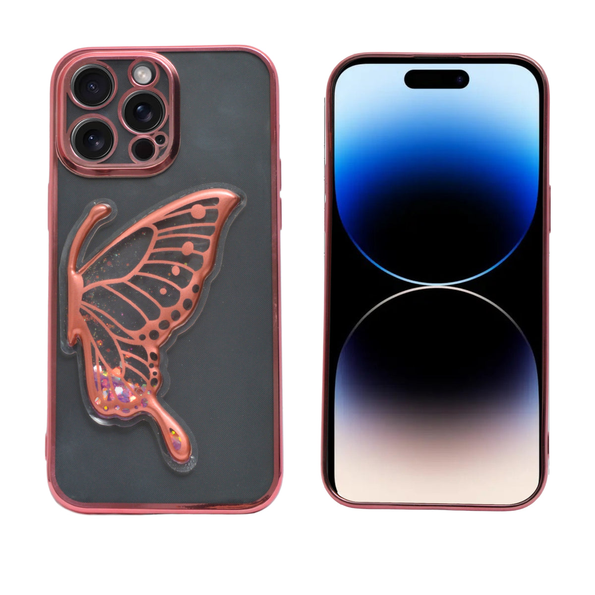 Stylish Luxury Eye Catching Butterfly Glitter Phone Case for iPhone 14 Pro Max
