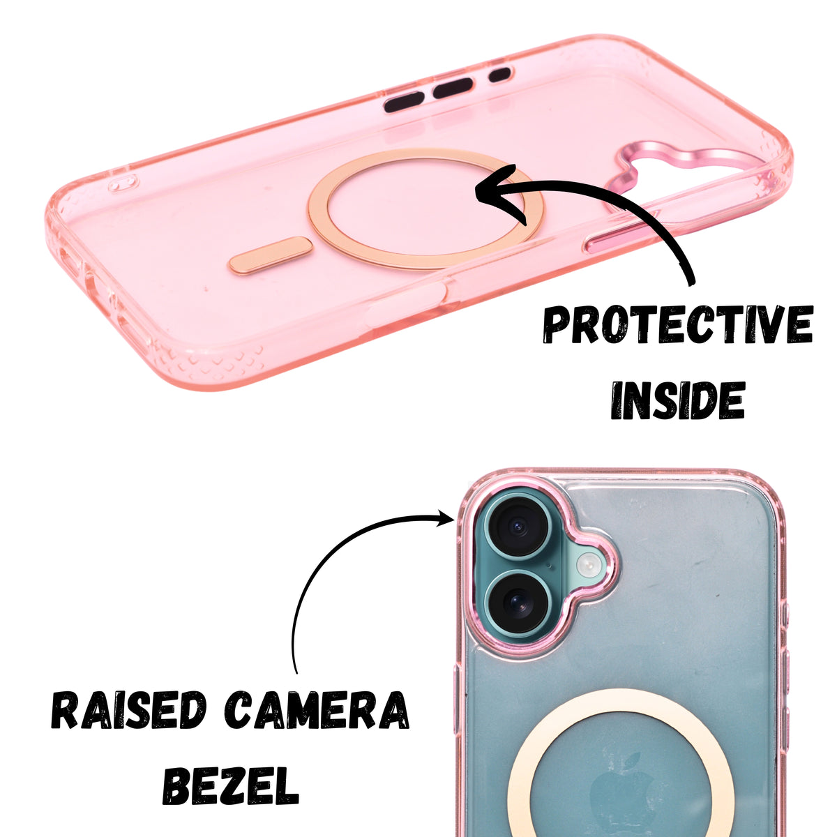 Glossy Transparent Tinted Magsafe Compatible Phone Case for iPhone 16 Plus