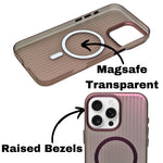 Tinted Transparent Corrugated Texture MagSafe Compatible Phone Case for iPhone 16 Pro