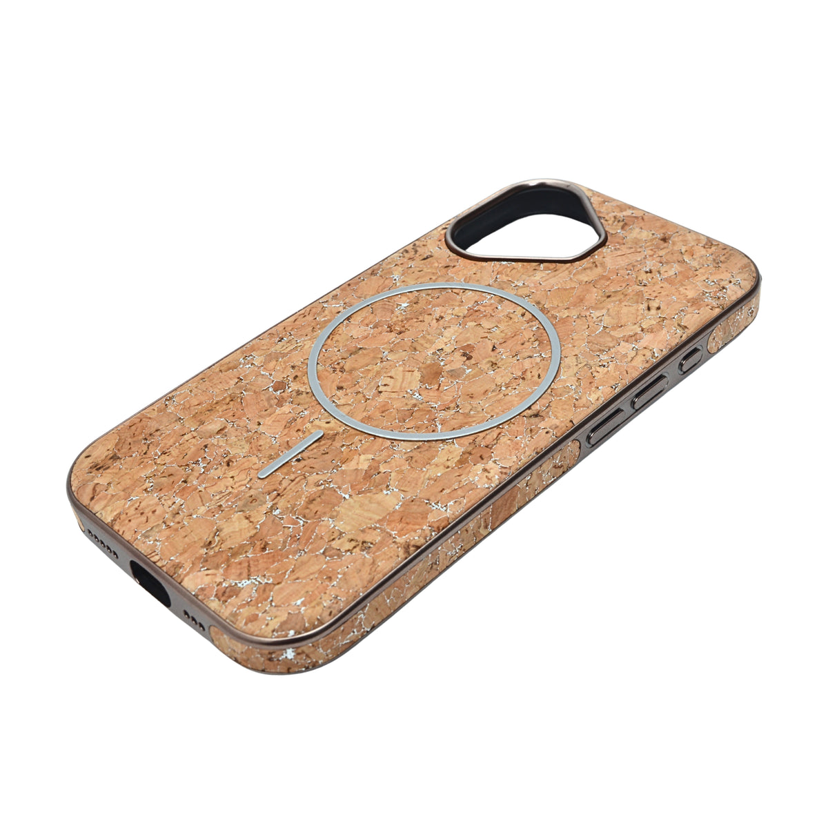 Cork Texture Printed MagSafe Compatible Phone Case for iPhone 16