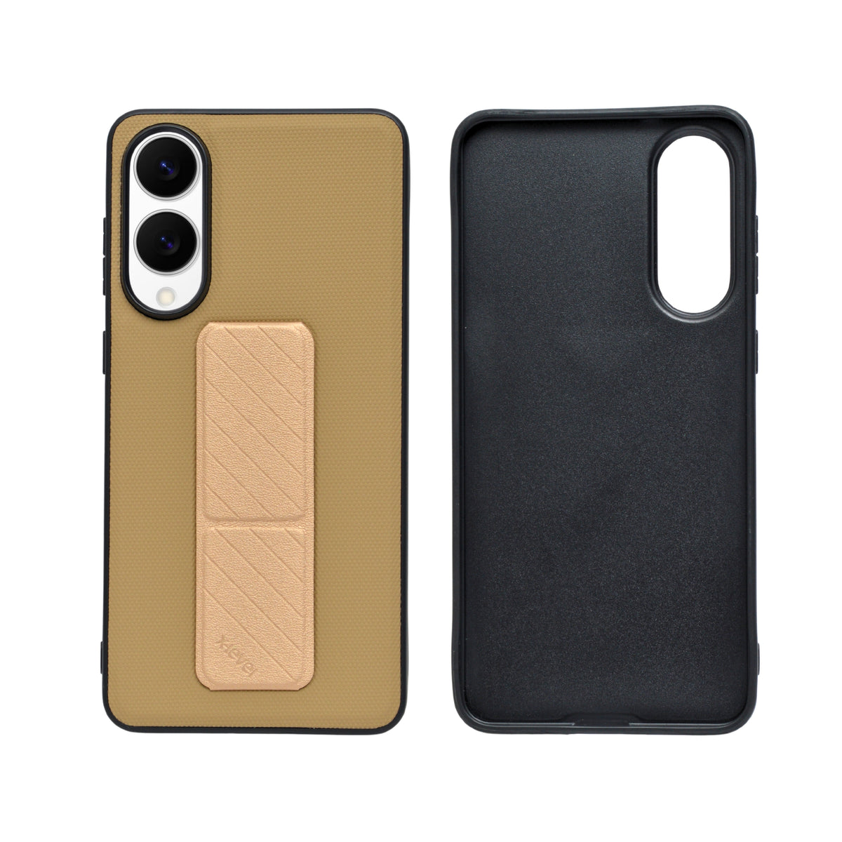 Elegant Leather Finish Kickstand Phone Case for Samsung Galaxy S25 Edge