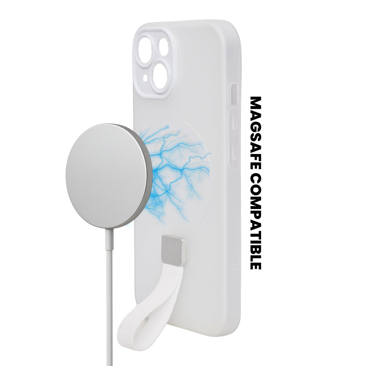 Frosty Matte with Silicone Finger Loop Phone Case for iPhone 14 Plus / 15 Plus