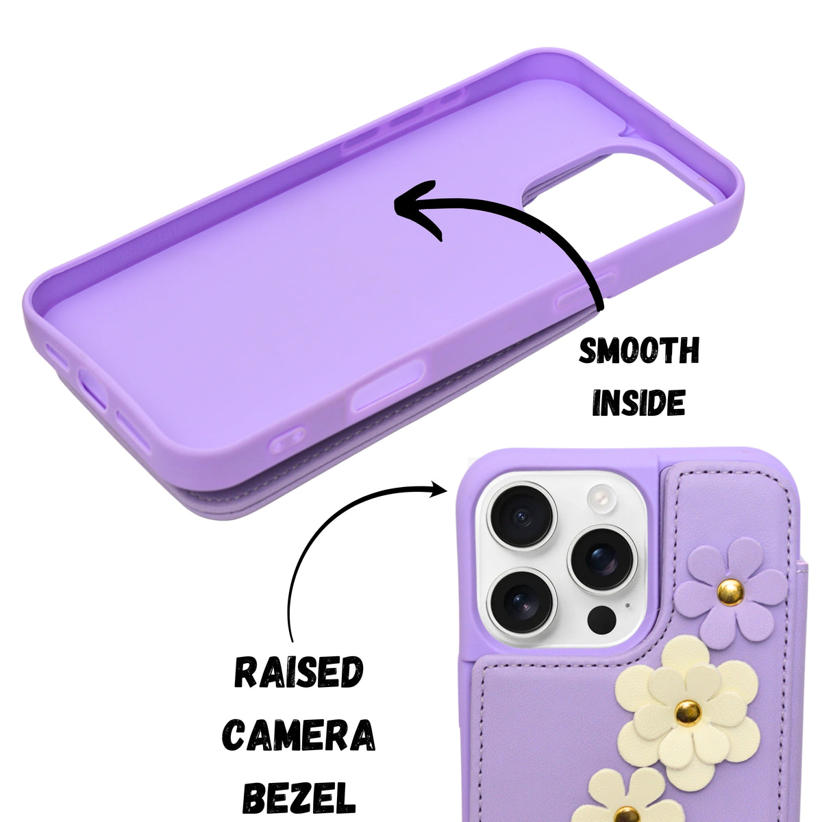 3D Flower Wallet Flip with Card Holder & Detachable Sling Phone Case for iPhone 16 Pro Max