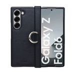 Luxury Leather Texture Case with Metal Ring Holder for Samsung Galaxy Z Fold 6