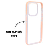 Transparent Hard Back Case with Colored Side Grip Phone Case For iPhone 14 Pro