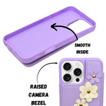 3D Flower Wallet Flip with Card Holder & Detachable Sling Phone Case for iPhone 16 Pro