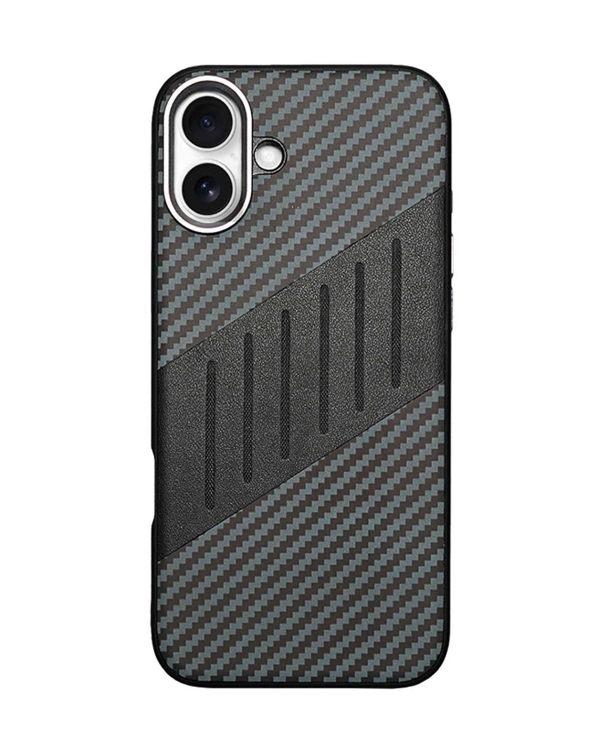 Carbon Fiber Leather Texture Anti-Fall Protective Case for iPhone 16 Plus