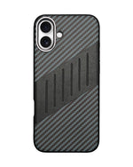 Carbon Fiber Leather Texture Anti-Fall Protective Case for iPhone 16 Plus