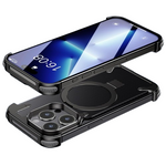 Frameless Carbon Fiber Metal Bumper Case with MagSafe Ring Stand – For iPhone 16 Pro / 16 Pro Max