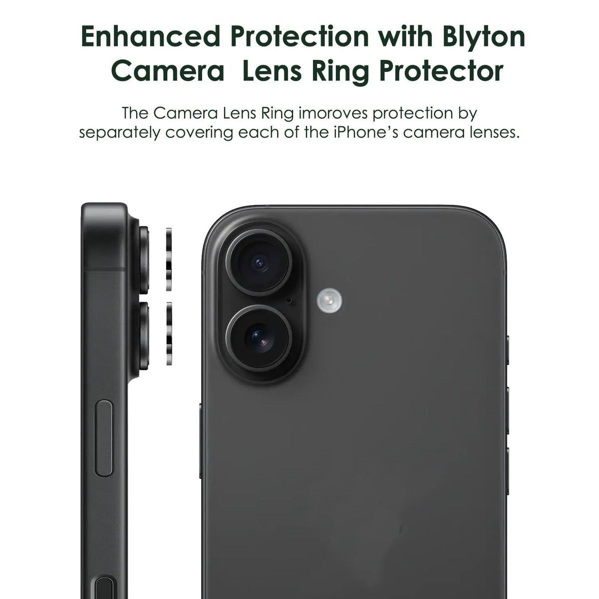 Tempered Glass Camera Lens Protector for iPhone 16 plus